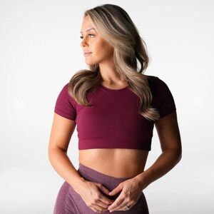 NVGTN Merlot Solace Open Back Tee Small